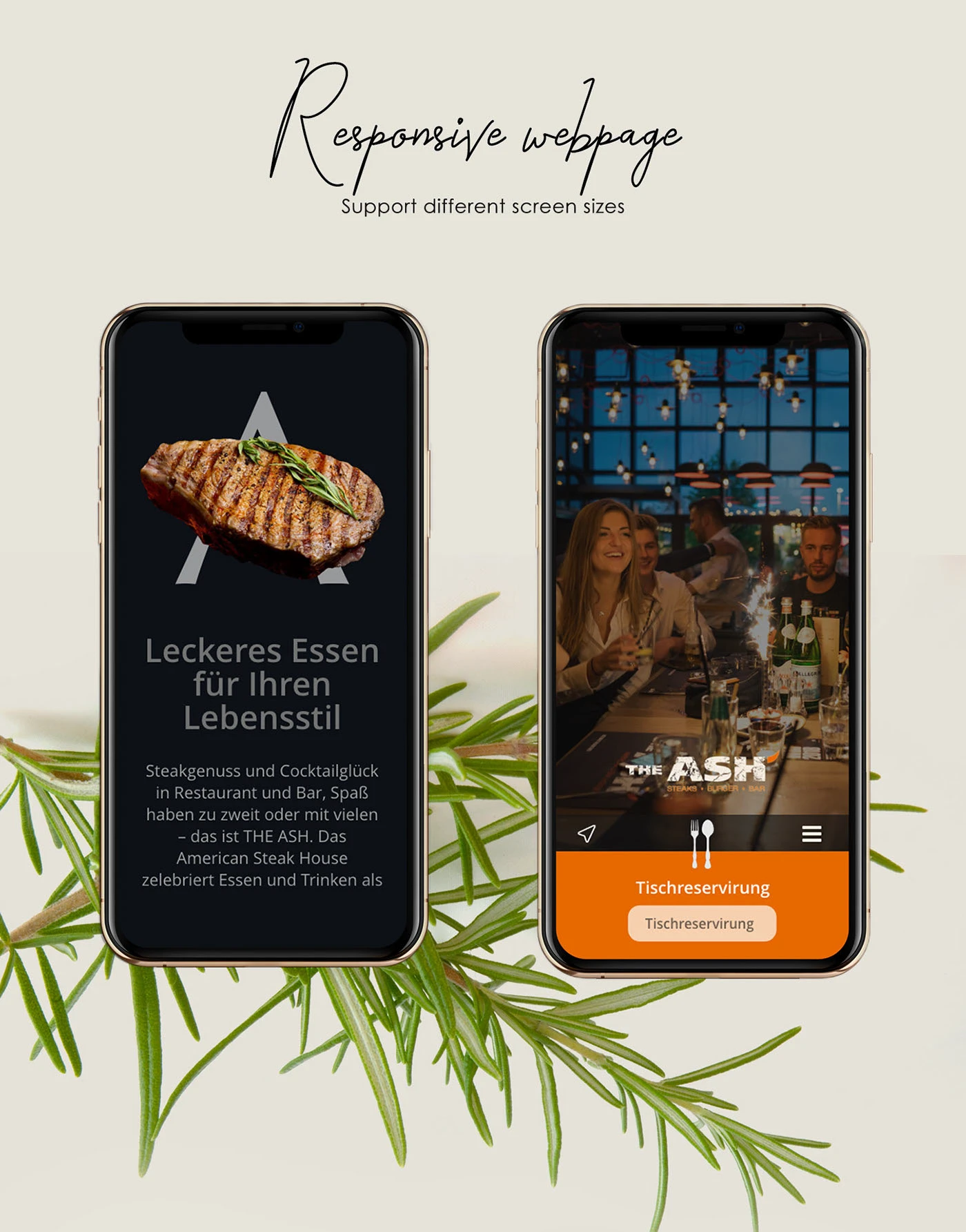 ASH Steak house redesign ui/ux