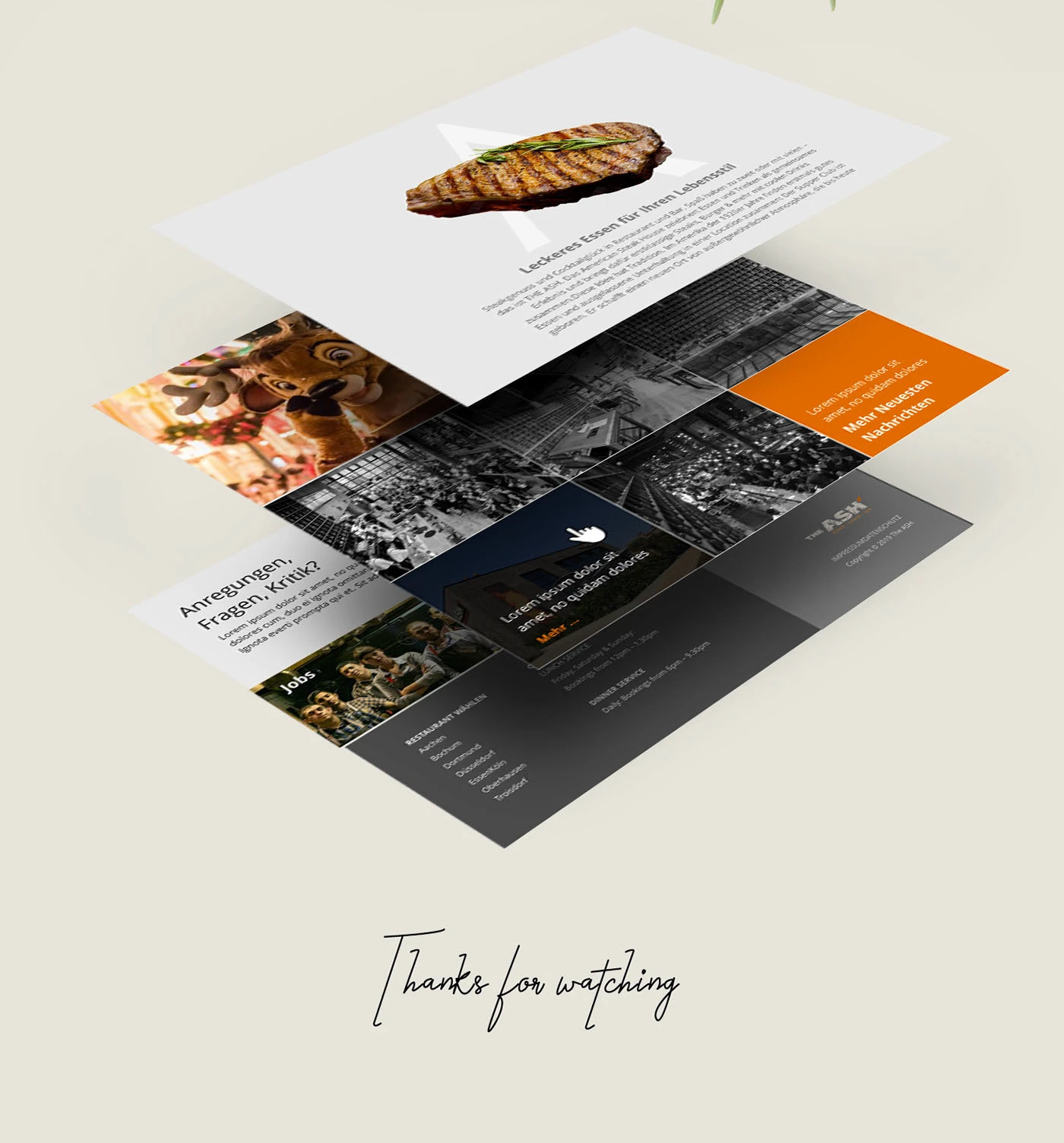 ASH Steak house redesign ui/ux