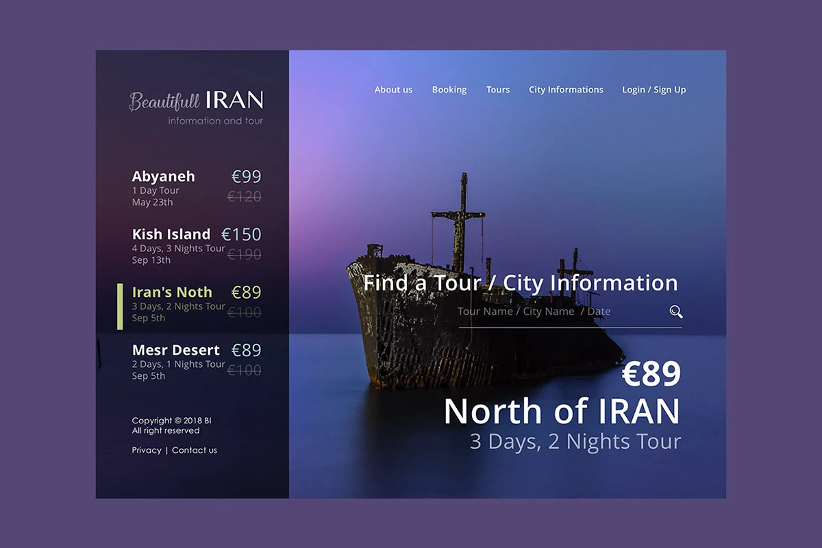 Beautiful Iran website UI/UX Design