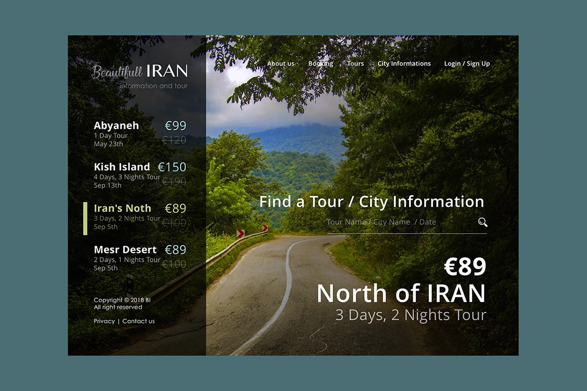 Beautiful Iran website UI/UX Design