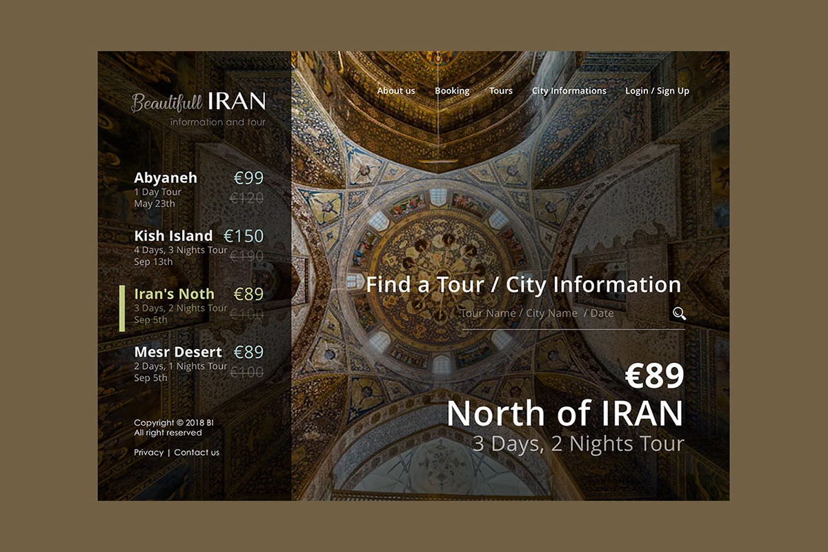 Beautiful Iran website UI/UX Design