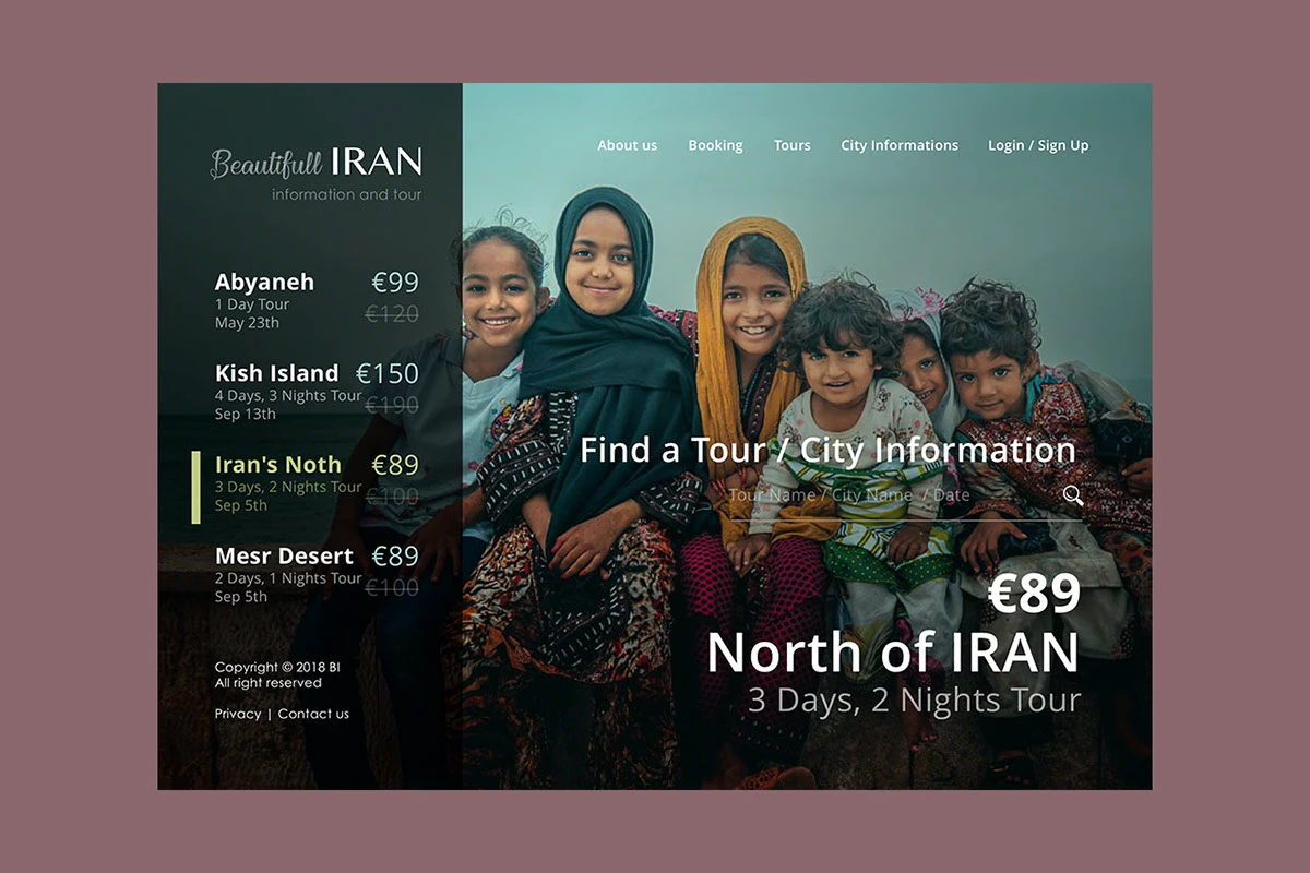 Beautiful Iran website UI/UX Design