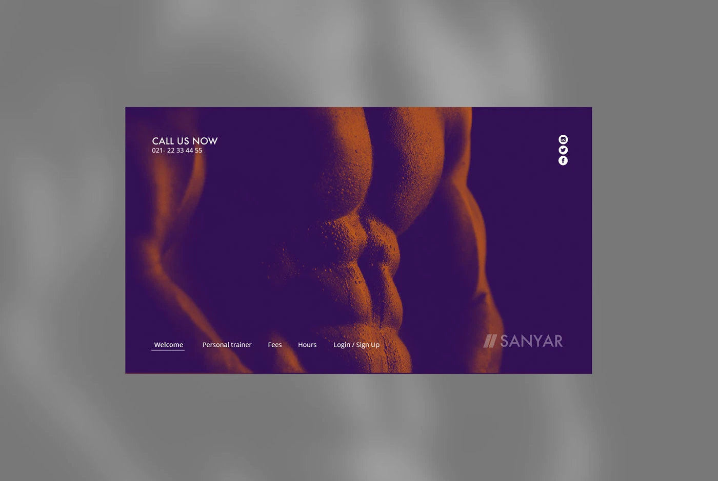 Sanyar Gym Website UI/UX Design