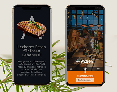 Ash Steakhouse Restaurant responsive web UI Design