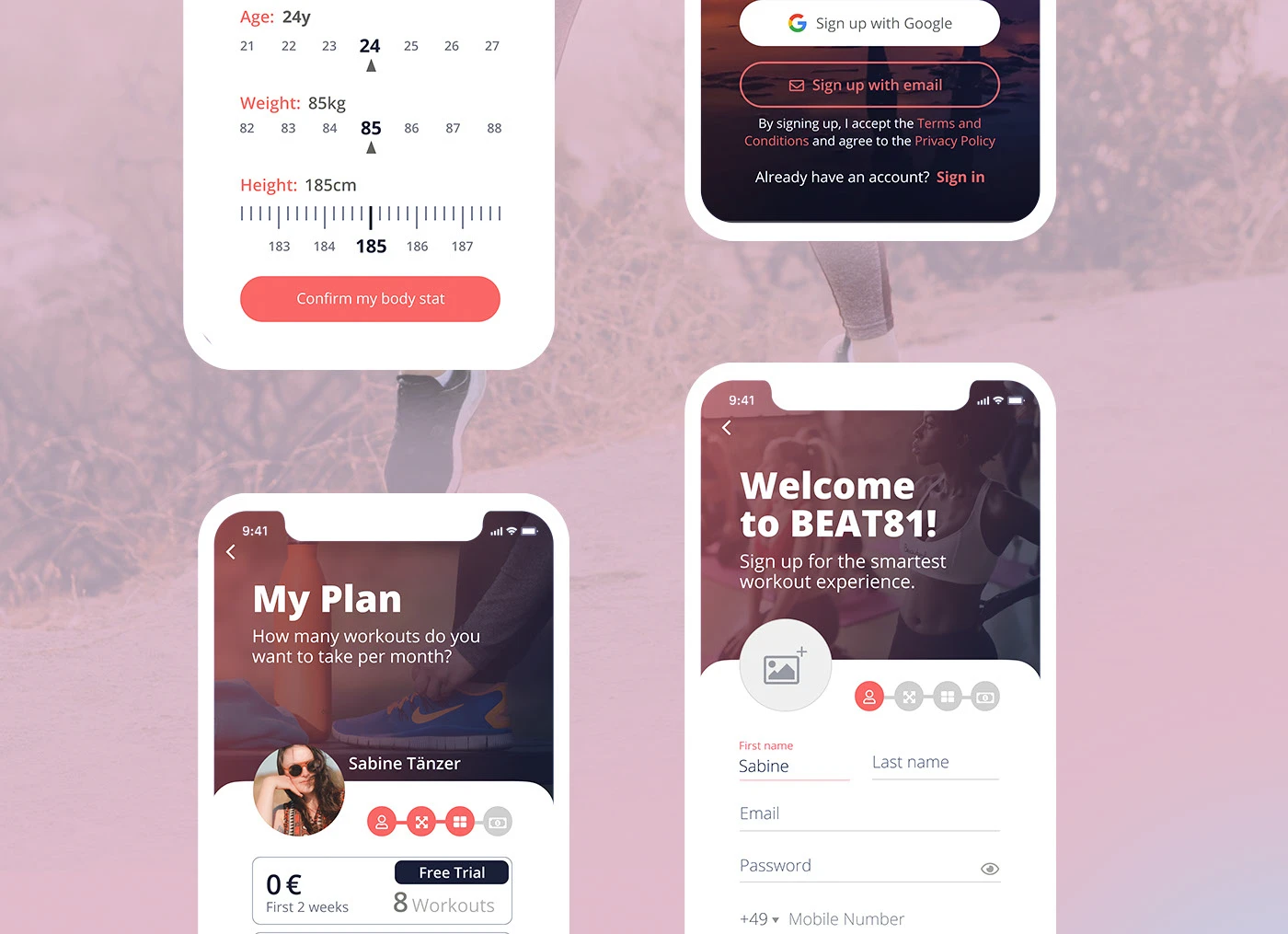 Group Workout UI/UX Design