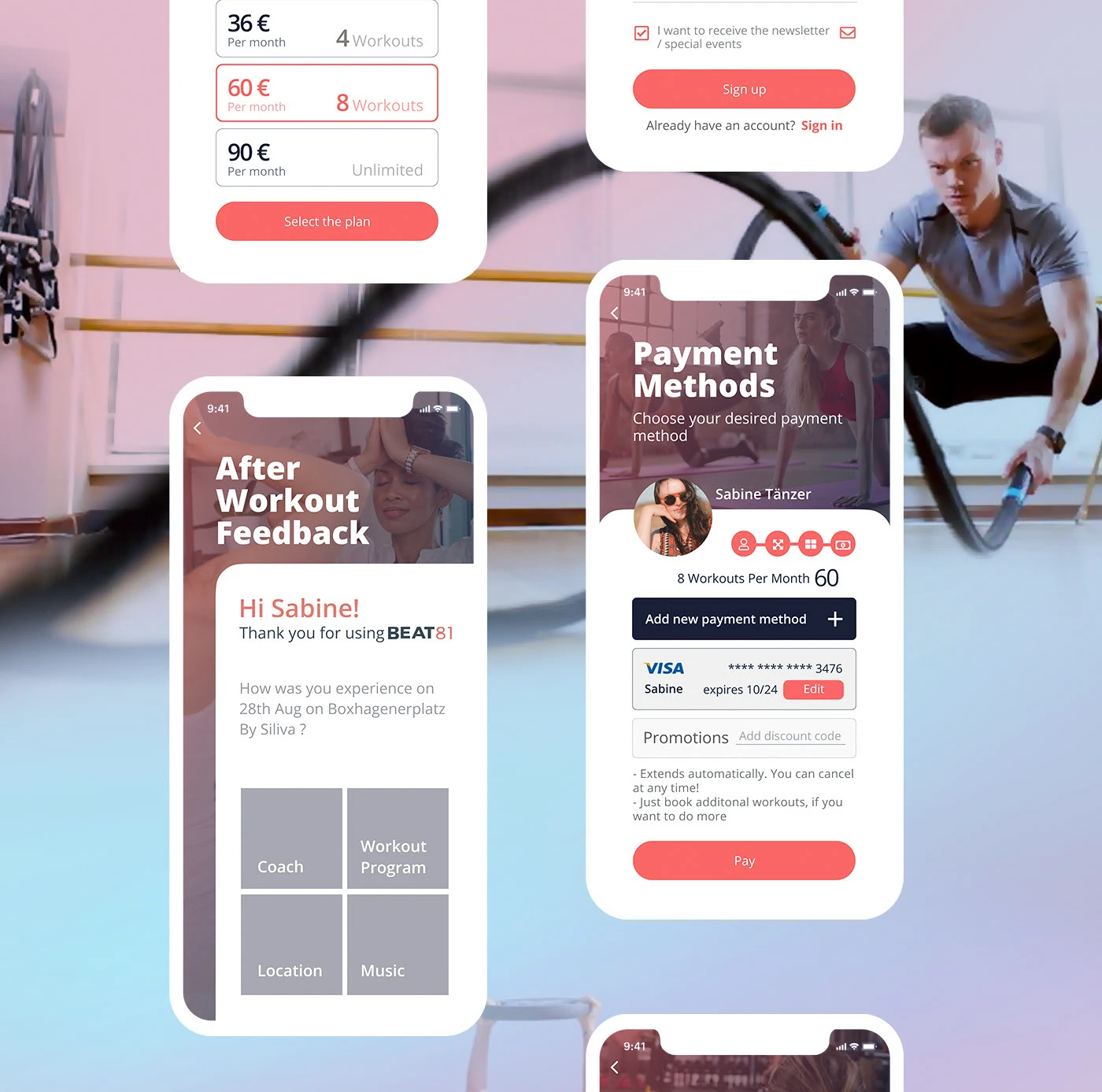 Group Workout UI/UX Design