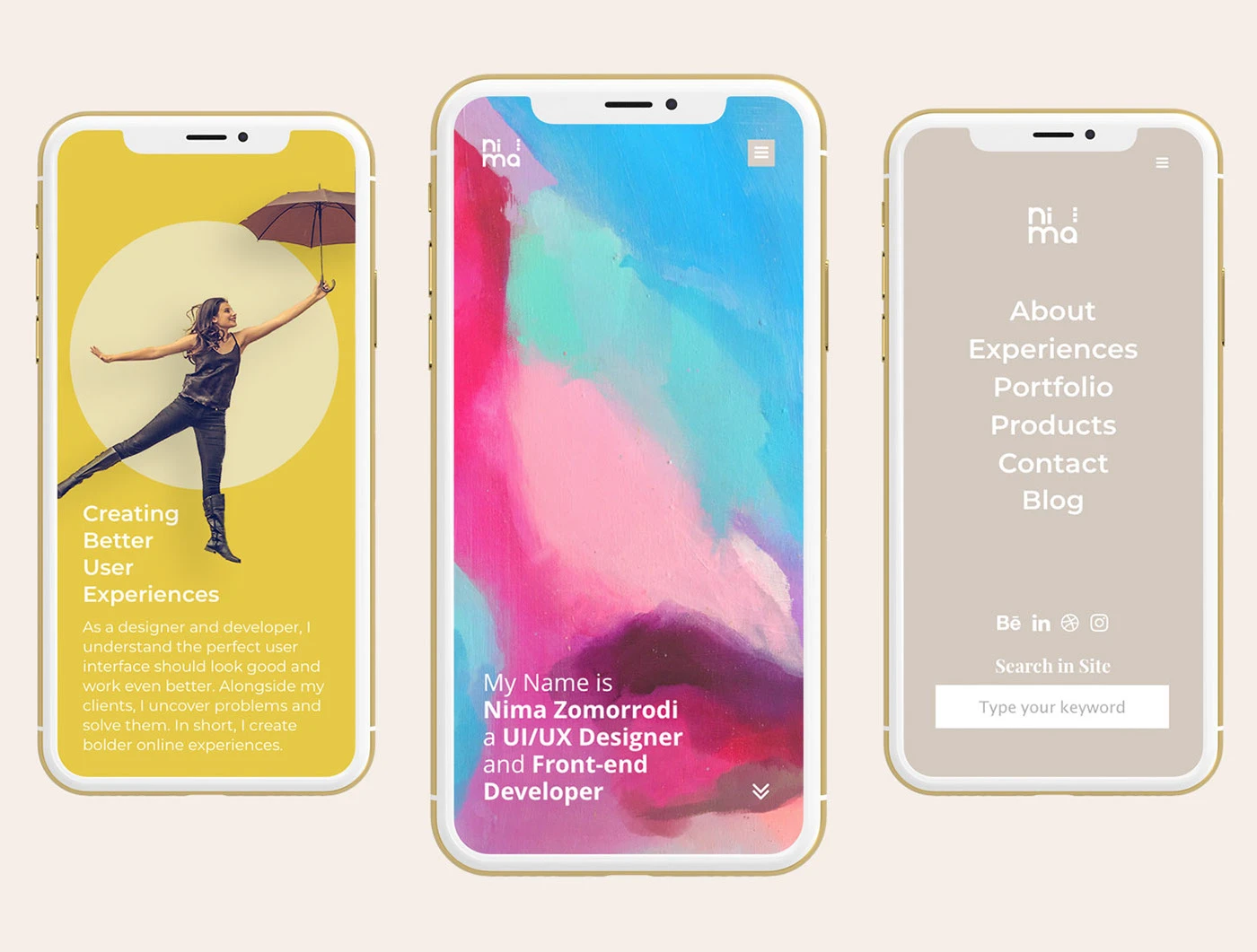 Nima Zomorrodi's Personal Website UI/UX Design