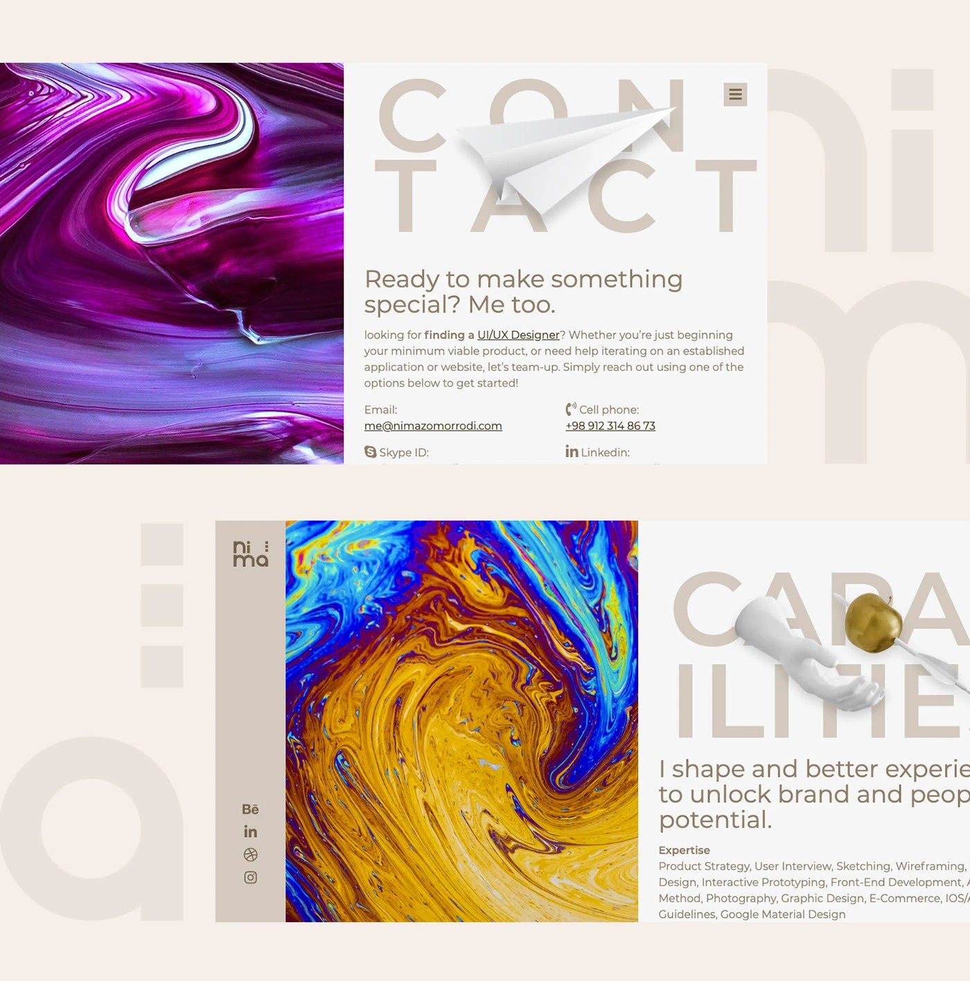 Nima Zomorrodi's Personal Website UI/UX Design